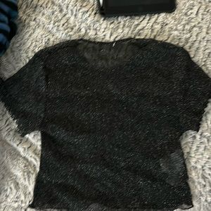 **NEVER WORN** womens fashion forever21 black mesh sparkle top size medium